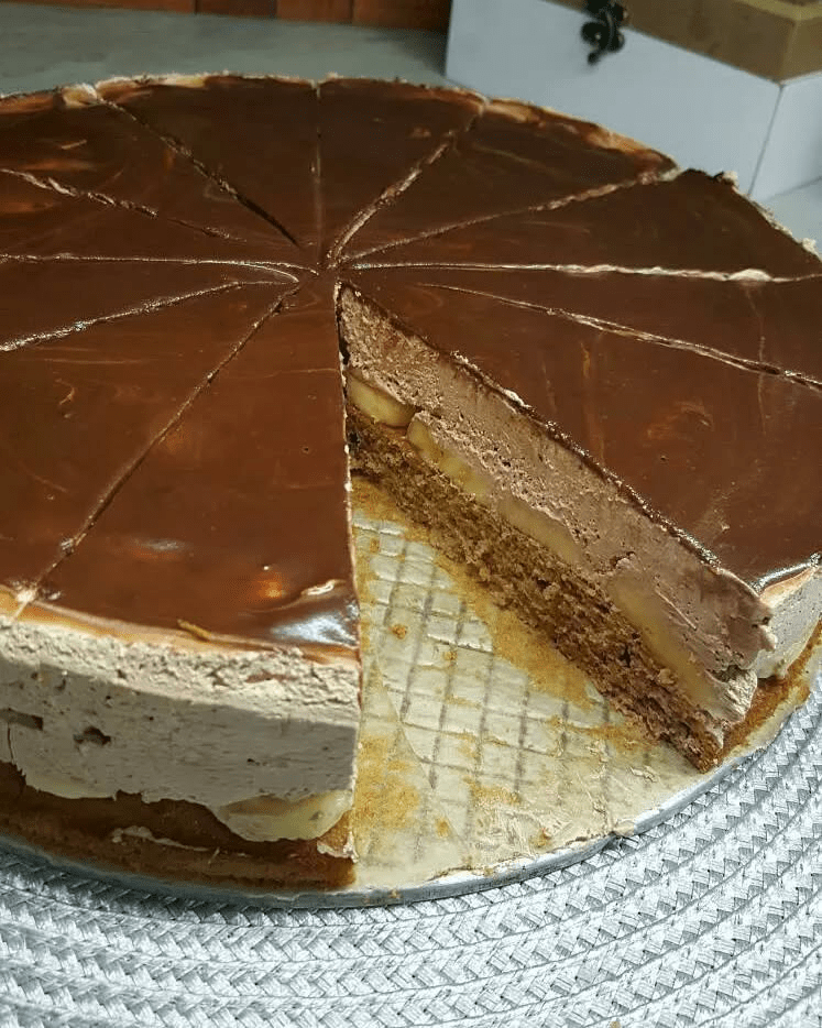 čoko banana cheesecake torta