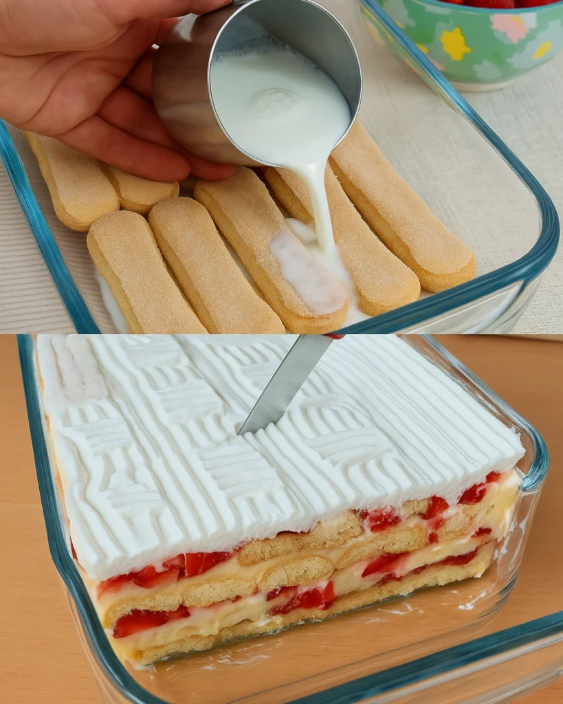 Recept za Brzi kolač sa jagodama bez pečenja