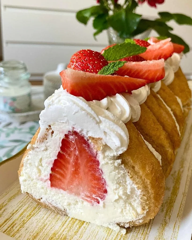 Recept za Rolat sa piškotama i jagodama