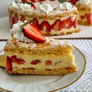 prerez torta s jagodama i bademima
