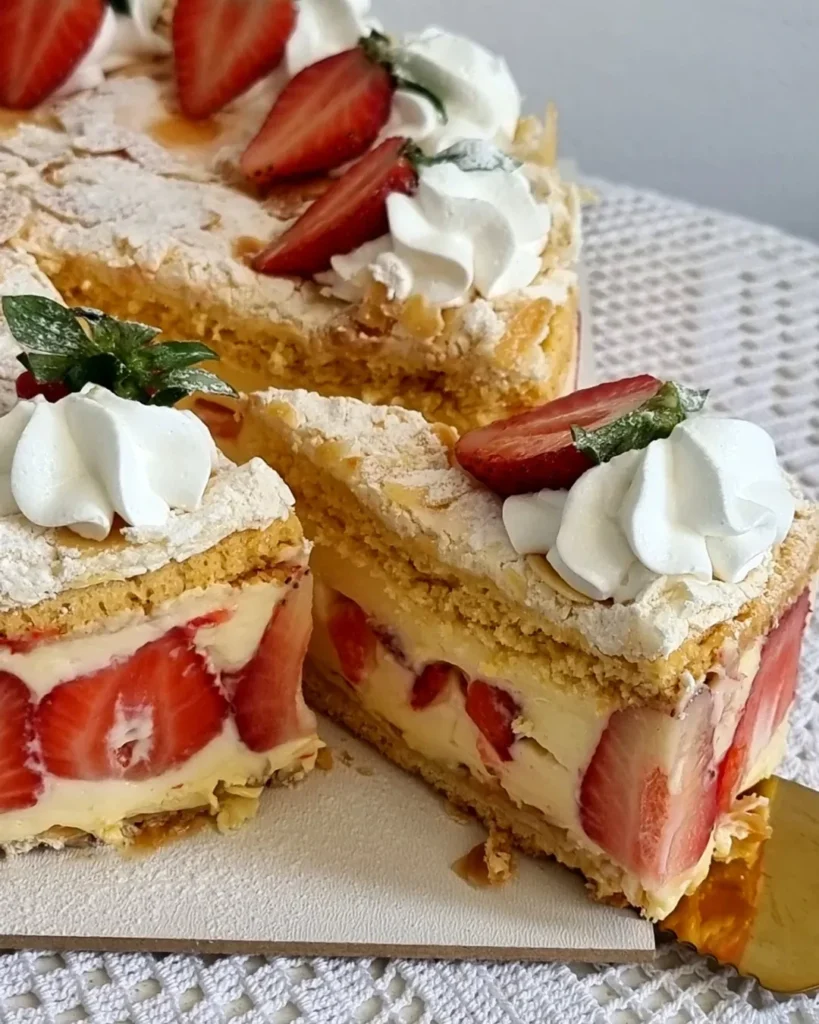 Torta od jagoda i badema sezonski voćni desert s jagodama