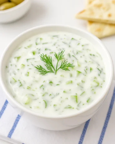 tzatziki salata ili umak servirana u posudi