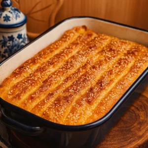Brza pita sa sirom iz pećnice servirana u tepsiji