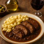 Pašticada recept – tradicionalna dalmatinska pašticada poslužena s domaćim njokima i bogatim umakom