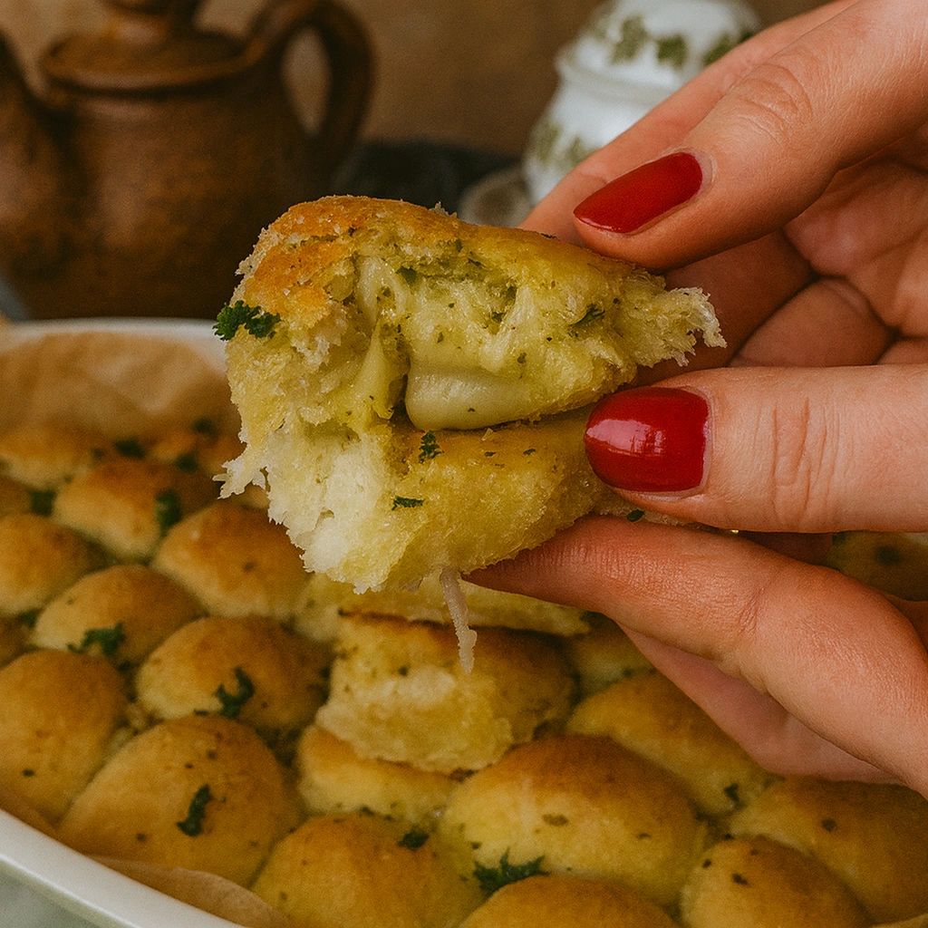 Svježe pečene pesto mozzarella loptice