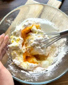 Lisnati puding štapići priprema, sastojci u posudi