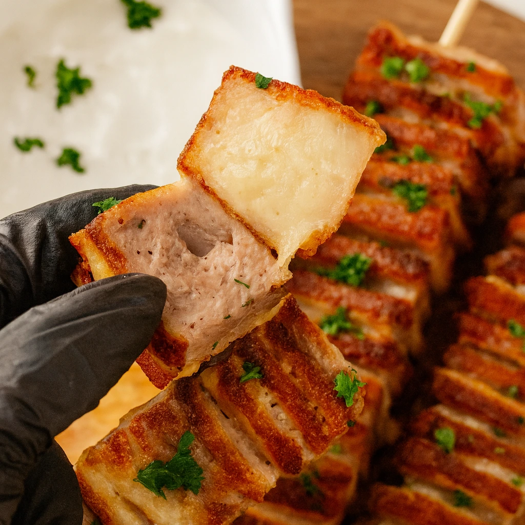 Tortilja kebab ražnjići od mljevenog mesa i tortilje, prikaz sočne unutrašnjosti pečenog ražnjića uz jogurt umak