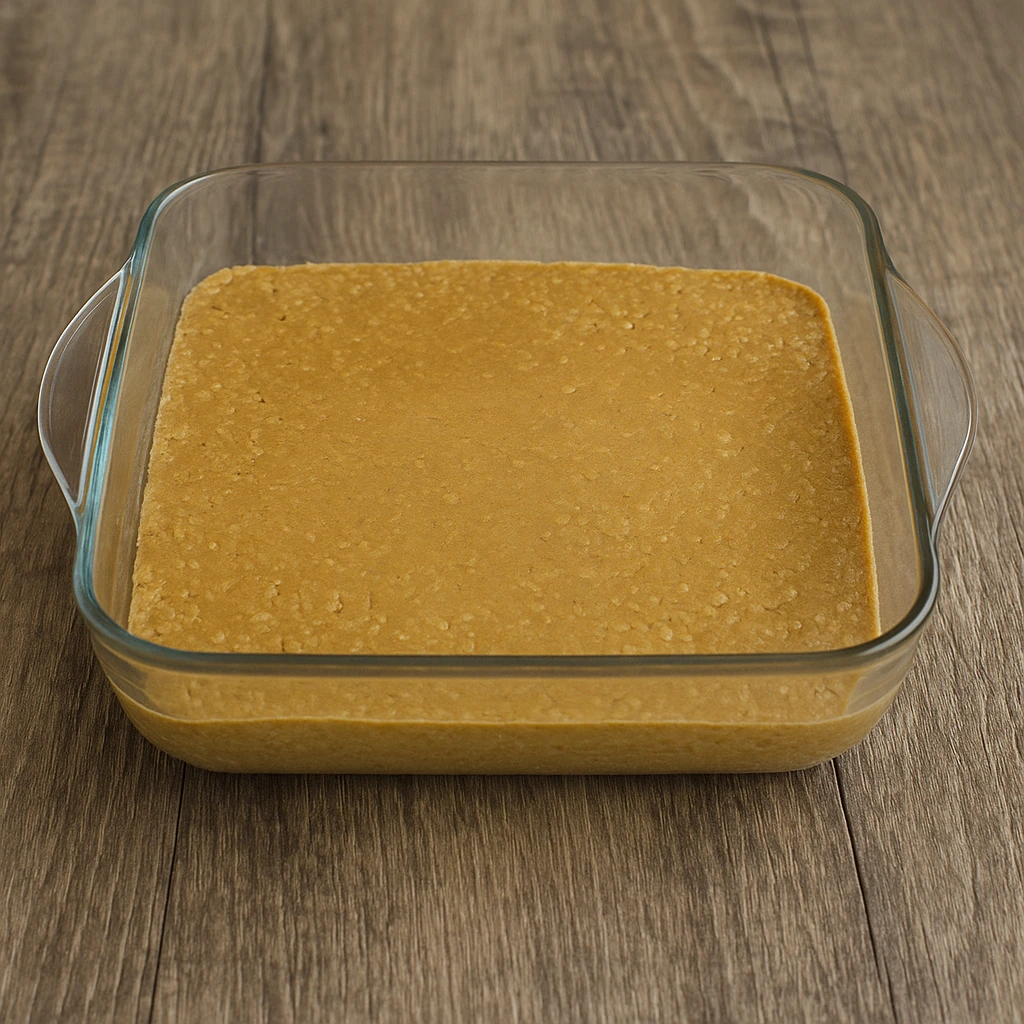 Staklena zdjela s mješavinom kikirikija i zobenih pahuljica postavljena na rustikalni drveni stol.